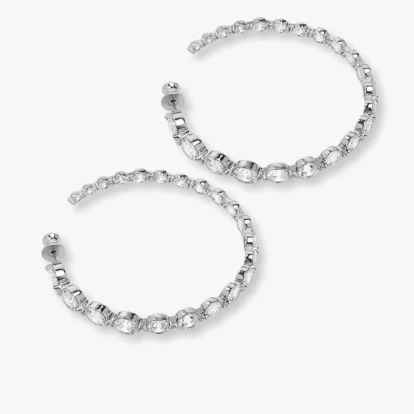 She's an Icon Hoops 2" Silver|White Diamondettes by Melinda Maria - Picture 3 of 15